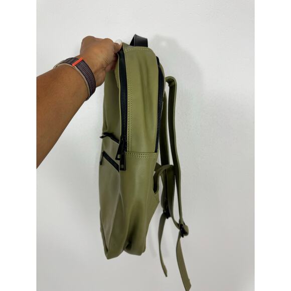 Fawn Design Olive Green Faux Leather Backpack NWOT - Picture 5 of 13